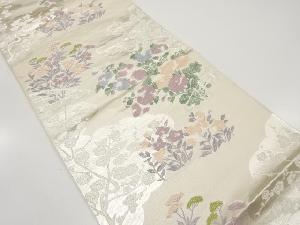 アンティーク　雲に秋草模様織り出し袋帯（材料）